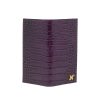 Croc Embossed purple leather Wallet 01
