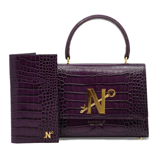 ⁦Croc embossed purple leather wallet⁩ - الصورة ⁦4⁩