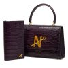 Croc Embossed purple leather Wallet 05