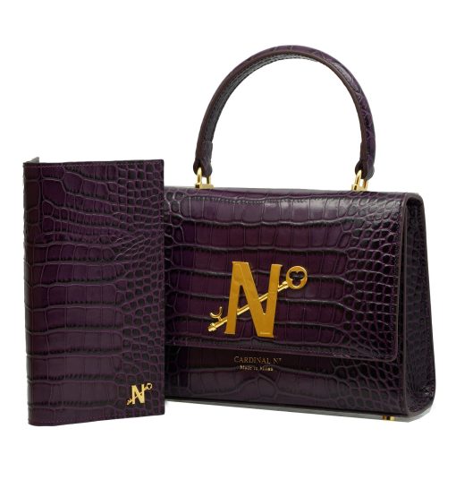 ⁦Croc embossed purple leather wallet⁩ - الصورة ⁦5⁩