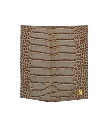 Alternative view of Croc embossed taupe leather wallet