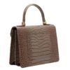 Milano croc embossed taupe leather shoulder bag MTO – by Cardinal Milano – luxury italian design