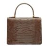 Milano croc embossed taupe leather shoulder bag MTO – by Cardinal Milano – luxury italian design