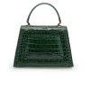 Monaco croc embossed green leather hand bag 05