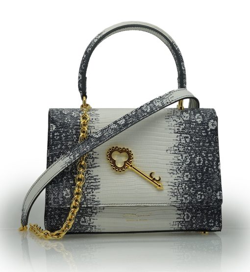 ⁦Opèra Secrets Tejus grey leather handbag MTO⁩ - الصورة ⁦7⁩