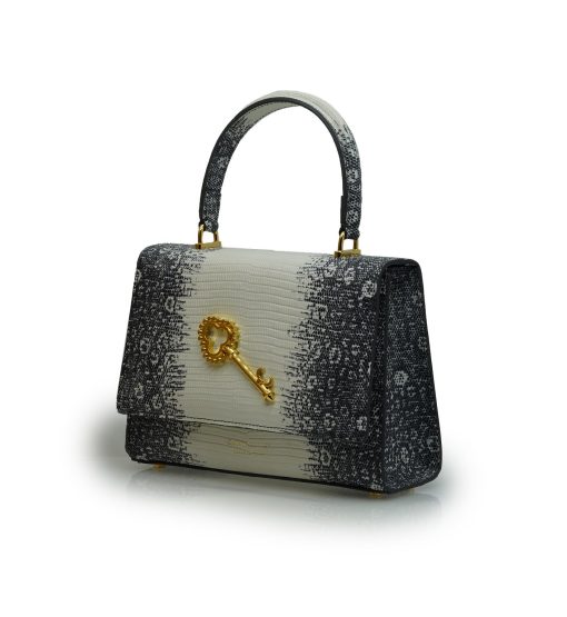 ⁦Opèra Secrets Tejus grey leather handbag MTO⁩ - الصورة ⁦2⁩