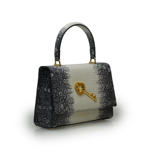⁦Opèra Secrets Tejus grey leather handbag MTO⁩ - الصورة ⁦5⁩