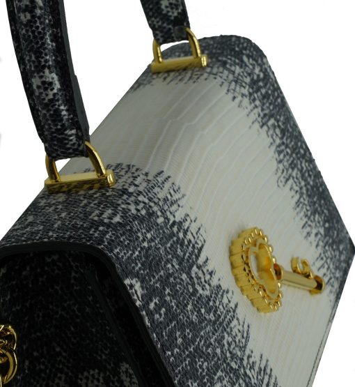 ⁦Opèra Secrets Tejus grey leather handbag MTO⁩ - الصورة ⁦8⁩