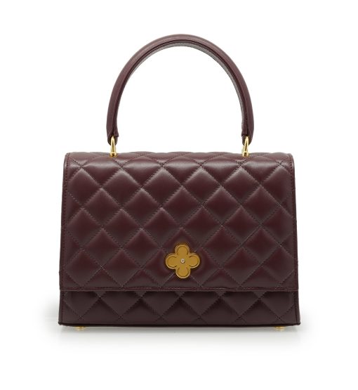 ⁦Opèra Quilted oxblood leather shoulder chain bag MTO⁩ - الصورة ⁦6⁩