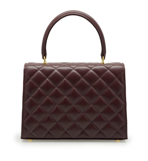 ⁦Opèra Quilted oxblood leather shoulder chain bag MTO⁩ - الصورة ⁦4⁩