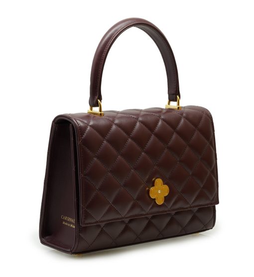 ⁦Opèra Quilted oxblood leather shoulder chain bag MTO⁩ - الصورة ⁦5⁩