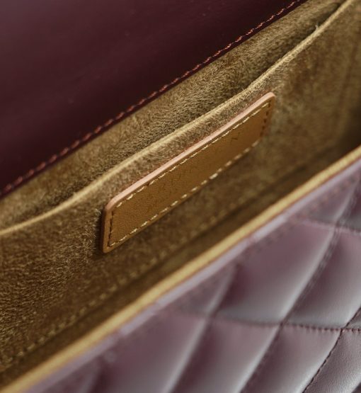 ⁦Opèra Quilted oxblood leather shoulder chain bag MTO⁩ - الصورة ⁦7⁩