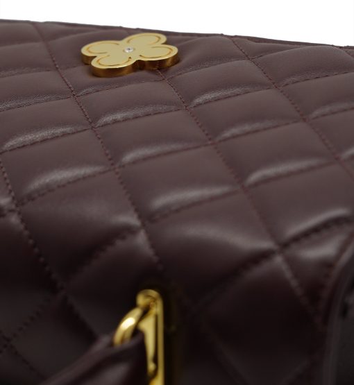 ⁦Opèra Quilted oxblood leather shoulder chain bag MTO⁩ - الصورة ⁦8⁩