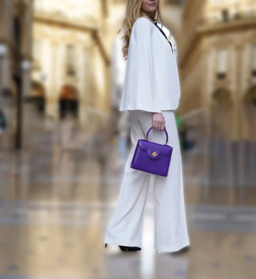 First Lady Diamond purple leather handbag | Cardinal - Milano