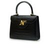 First Lady Croc embossed Black leather bag 03