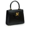 First Lady Croc embossed Black leather bag 04