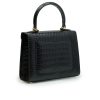 First Lady Diamond Black Croc embossed leather handbag 04
