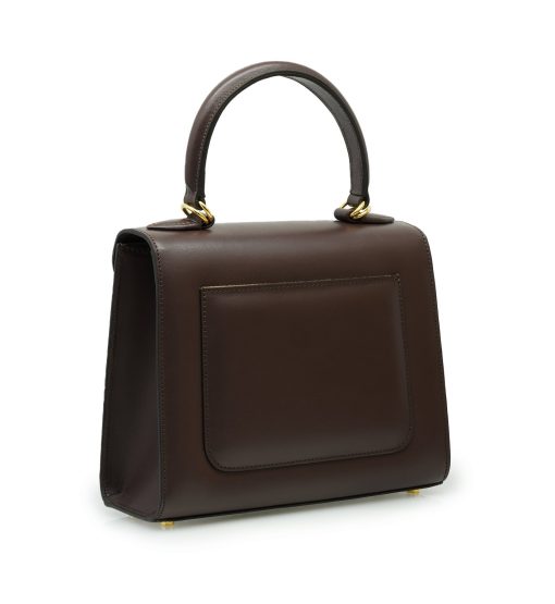 ⁦First Lady Secrets Chocolate plain leather handbag⁩ - الصورة ⁦3⁩