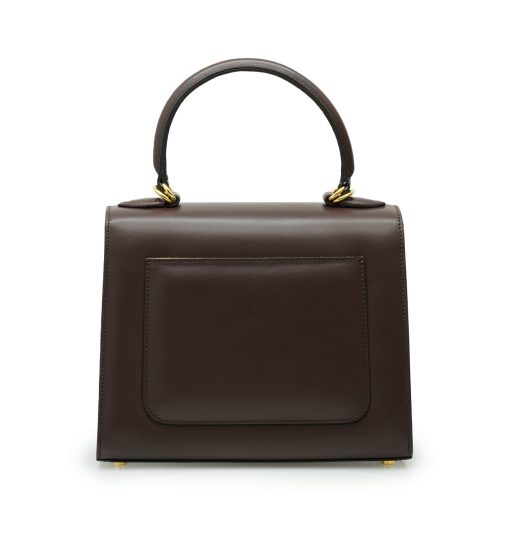 ⁦First Lady Secrets Chocolate plain leather handbag⁩ - الصورة ⁦4⁩