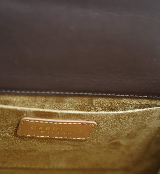 ⁦First Lady Secrets Chocolate plain leather handbag⁩ - الصورة ⁦6⁩