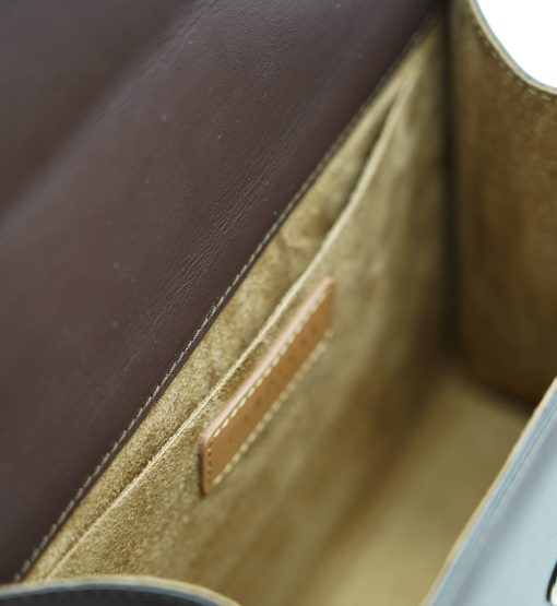 ⁦First Lady Secrets Chocolate plain leather handbag⁩ - الصورة ⁦7⁩