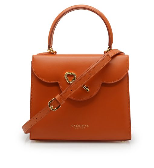 ⁦First Lady Secrets orange  leather handbag MTO⁩ - الصورة ⁦6⁩