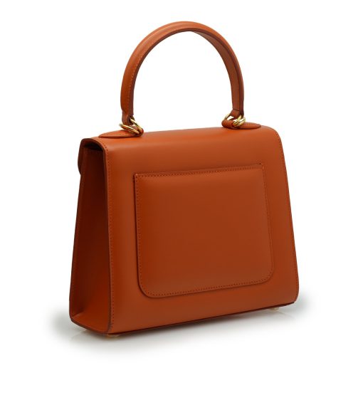 ⁦First Lady Secrets orange  leather handbag MTO⁩ - الصورة ⁦3⁩