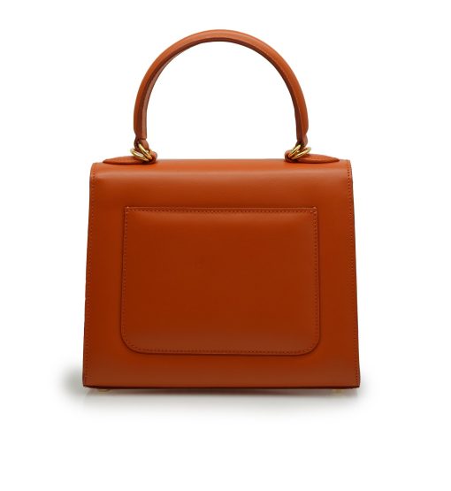 ⁦First Lady Secrets orange  leather handbag MTO⁩ - الصورة ⁦4⁩
