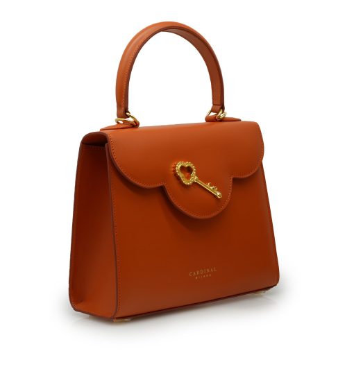 ⁦First Lady Secrets orange  leather handbag MTO⁩ - الصورة ⁦5⁩
