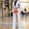 First Lady Small Orange Ostrich Leather Bag 12