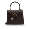 First Lady Secrets Chocolate plain leather handbag 02