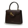 First Lady Secrets Chocolate plain leather handbag 03