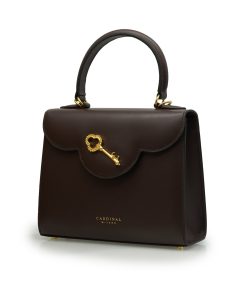 First Lady Secrets Chocolate plain leather handbag 03