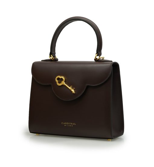 ⁦First Lady Secrets Chocolate plain leather handbag⁩ - الصورة ⁦2⁩