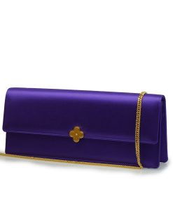 Time 22 Deep Purple Satin Clutch 03