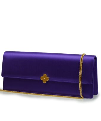 Alternative view of Time 22 Purple satin jewel clover clutch