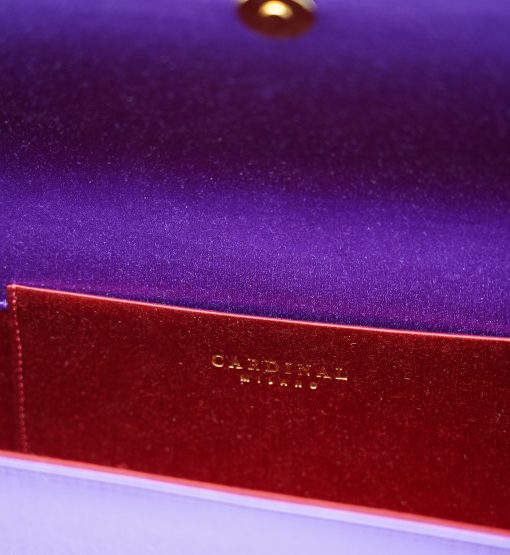 ⁦Time 22 Purple satin jewel clover clutch⁩ - الصورة ⁦7⁩