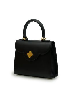 First Lady Small Diamond Black Leather Bag 06