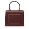 First Lady Twist Flower Rosewood Textured Leather Bag 04