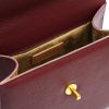 First Lady Twist Flower Rosewood Textured Leather Bag 07