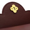 First Lady Twist Flower Rosewood Textured Leather Bag 08
