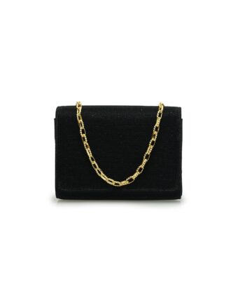 Alternative view of Starry Night Black Glitter jewel clover clutch