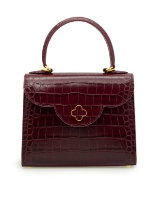 First Lady Burgundy croc embossed  leather handbag