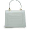 First Lady White croc embossed leather bag 04