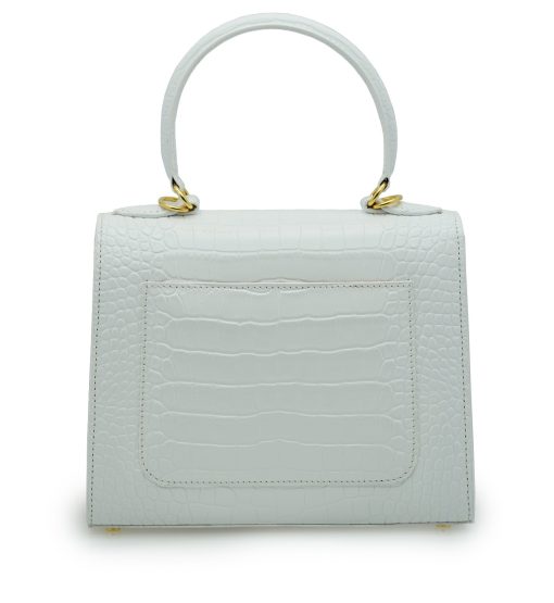 ⁦First Lady White croc embossed  leather handbag⁩ - الصورة ⁦3⁩