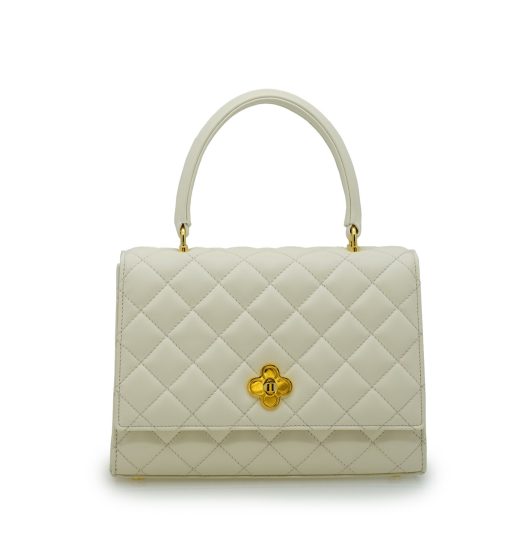 ⁦Opèra Quilted Ivory leather shoulder chain bag⁩ - الصورة ⁦5⁩
