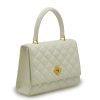 Opera Quilted Ivory Leather bag 05