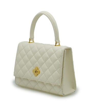 Alternative view of Opèra Quilted Ivory leather shoulder chain bag