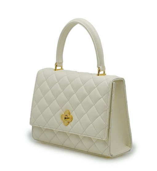 ⁦Opèra Quilted Ivory leather shoulder chain bag⁩ - الصورة ⁦2⁩