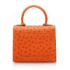 First Lady Small Orange Ostrich Leather Bag 04
